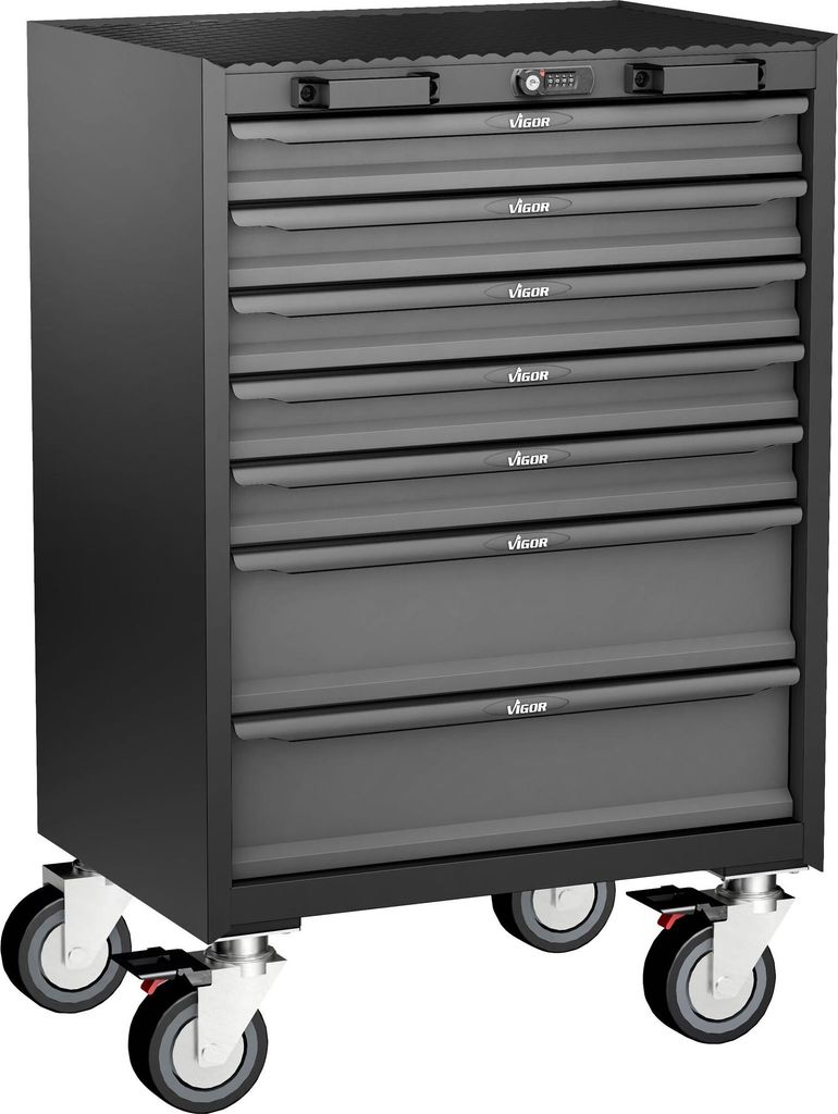 VIGOR Werkstattwagen für VIGOR Schrankwand-System 676 mm V6000-019 649x459x940mm