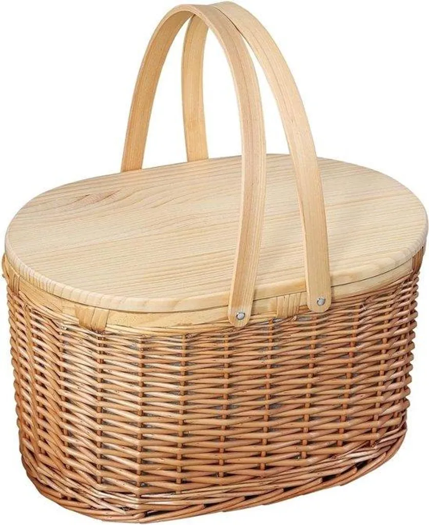 Panier pique-nique isotherme pour 4 personnes en osier avec couverts