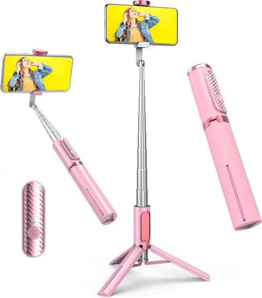 Aluminium Selfiestick mit Fernbedienung und Bluetooth - 270-Grad-Drehstandard - für iPhone und Android