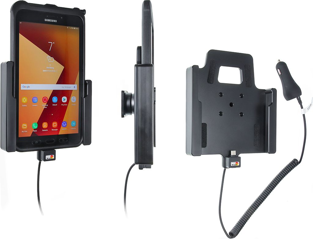 Brodit Gerätehalter 712002 mit Ladefunktion - für Tablets - Samsung Galaxy Tab Active 2 SM-T390/SM-T395, Samsung Galaxy Tab Active 3 SM-T570/SM-T...