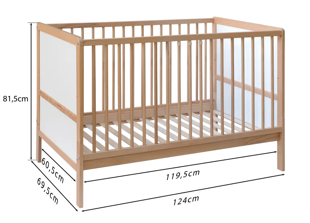 Lit bébé hêtre massif Nelly transformable en lit junior cachemire - 12