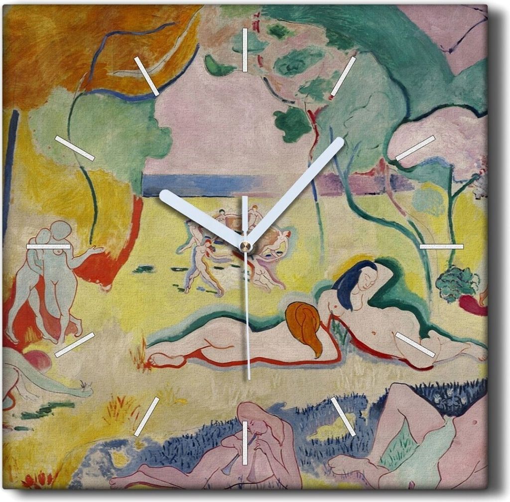 Coloray Hodiny Unikátní 30x30 cm Tiché hodiny Pro obývací pokoj a kuchyň Nástěnné hodiny Plátno Černé ručičky hodin - Naštěstí ž...