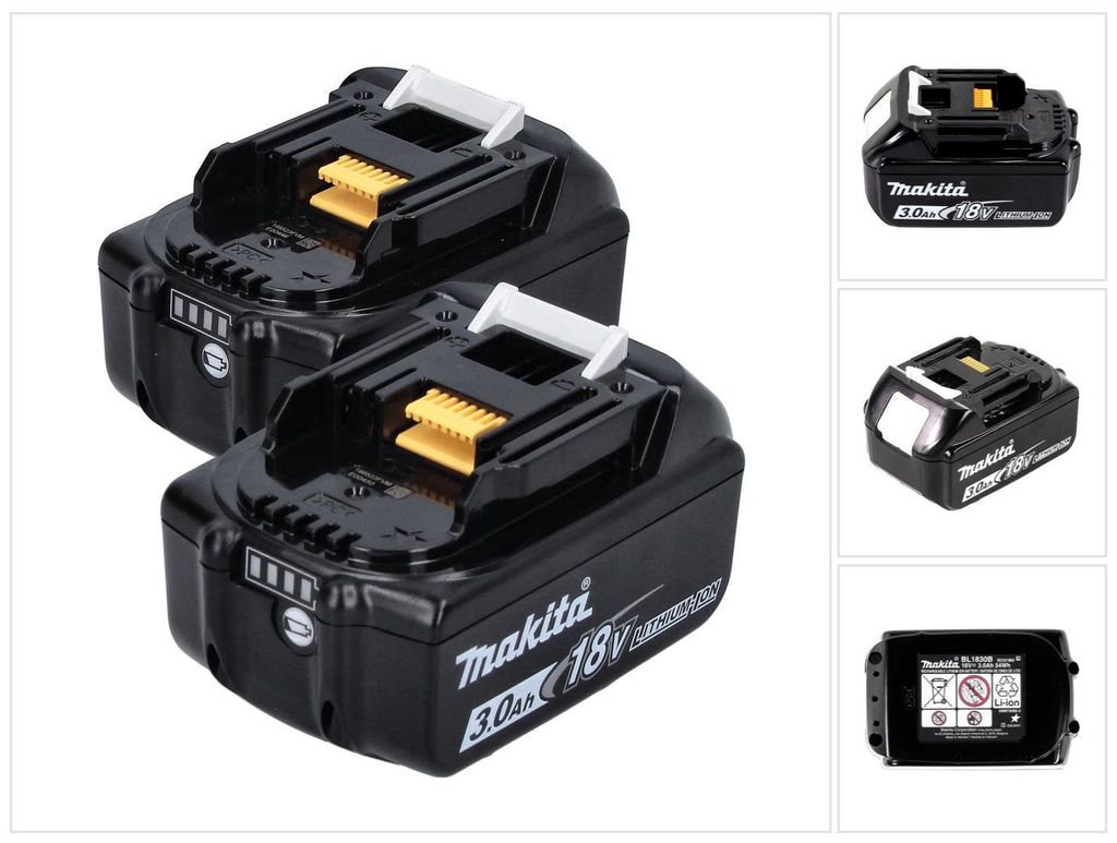 Makita BL 1830 B Set 2x Batterie 18 V 3,0 Ah / 3000 mAh ( Immagine del prodotto 