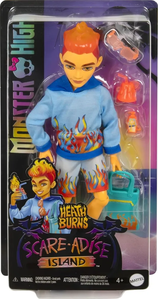 Heath Burns Scare-adise Island : Poupée Articulée avec Accessoires Plage