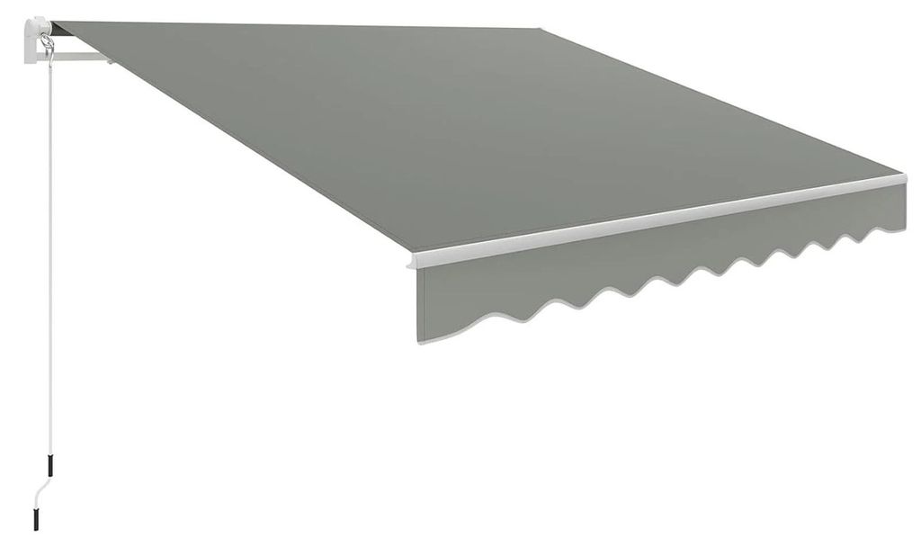Ausziehbare Markise 350x250 cm - Terrassen- und Balkonüberdachung - UV50+ Sonnenschutz - Wasserabweisendes Polyester - Manuelle Kurbel, Gelenkarm ...