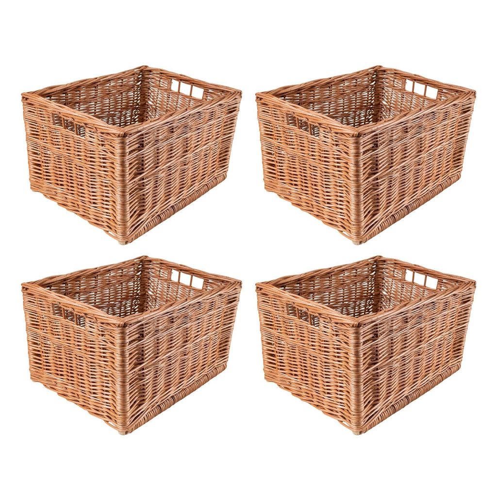 Creative Home 4x Kosz wiklinowy z uchwytami | 40x30x24 cm Zdjęcie produktu 