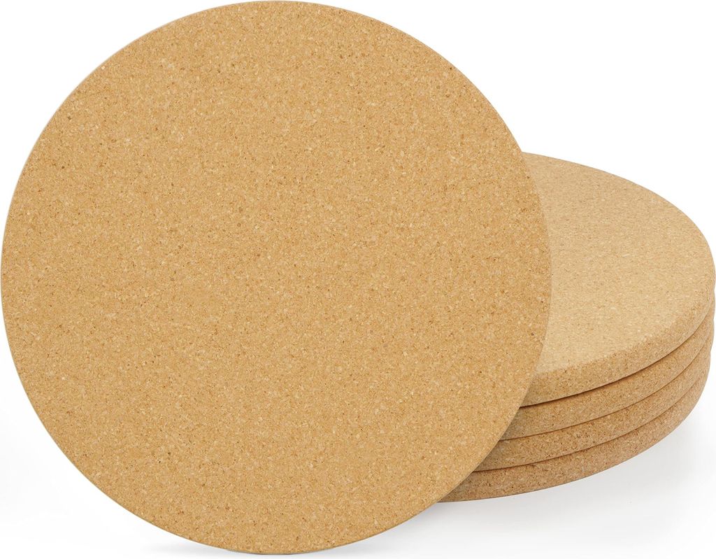 Belle Vous Runde Kork Untersetzer (4 Stk) – 21,6 cm Durchmesser, 1 cm Stärke – Topfuntersetzer Hitzebeständig aus Korkplatte für Pfannen, Pf...