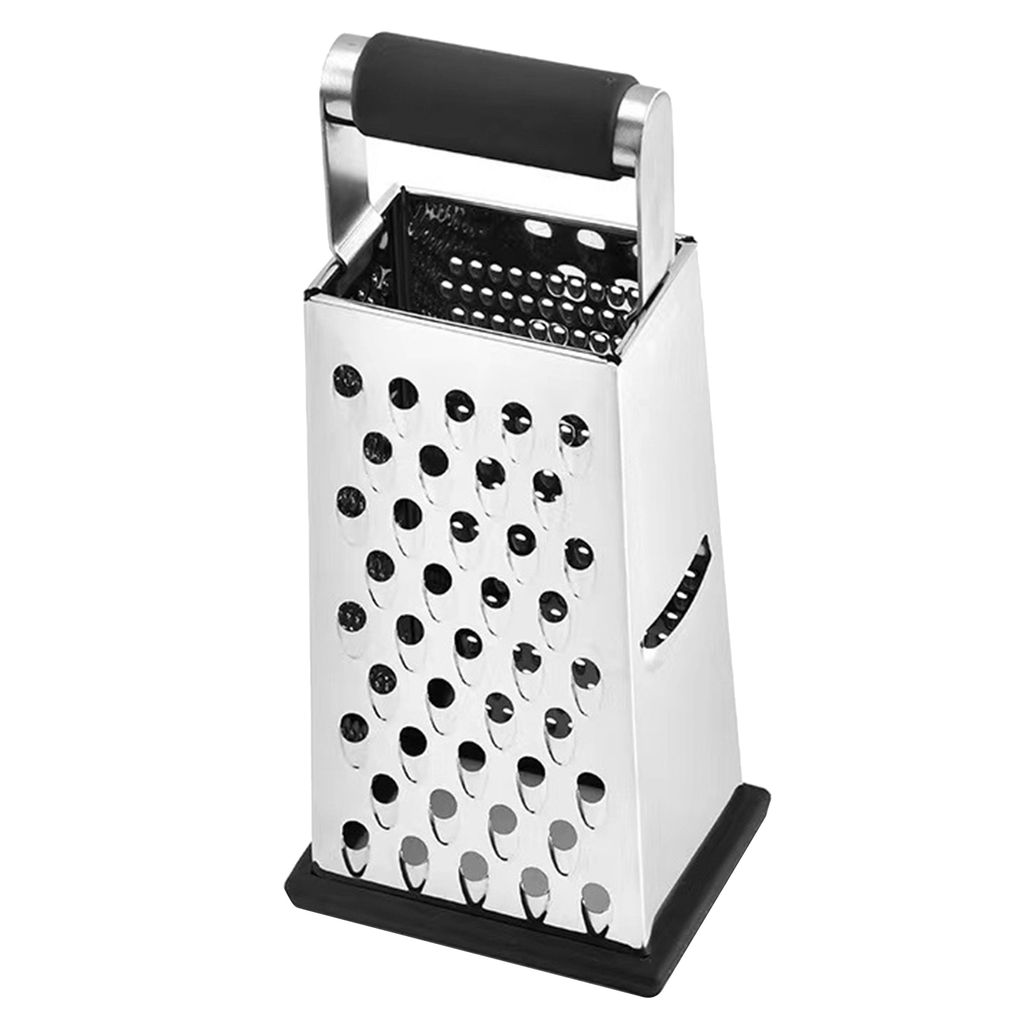 Käsereibe, Multifunktionsgriff, 4 Seiten, scharf, arbeitssparend, zum Schneiden von Knoblauch, Fleischwolf, Handreibe aus Edelstahl, Küchenbedarf