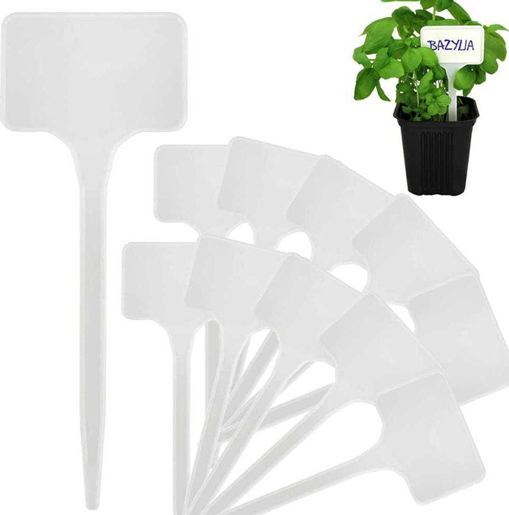 Deco4Home Kunststoffplatten zur Beschreibung von Pflanzen | 30 Stück | Weiß
