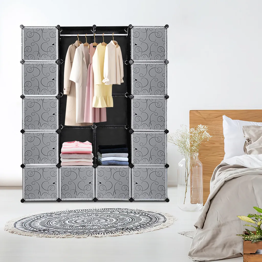 Dressing modulable pour chambre avec penderie et rangement chaussures - 6