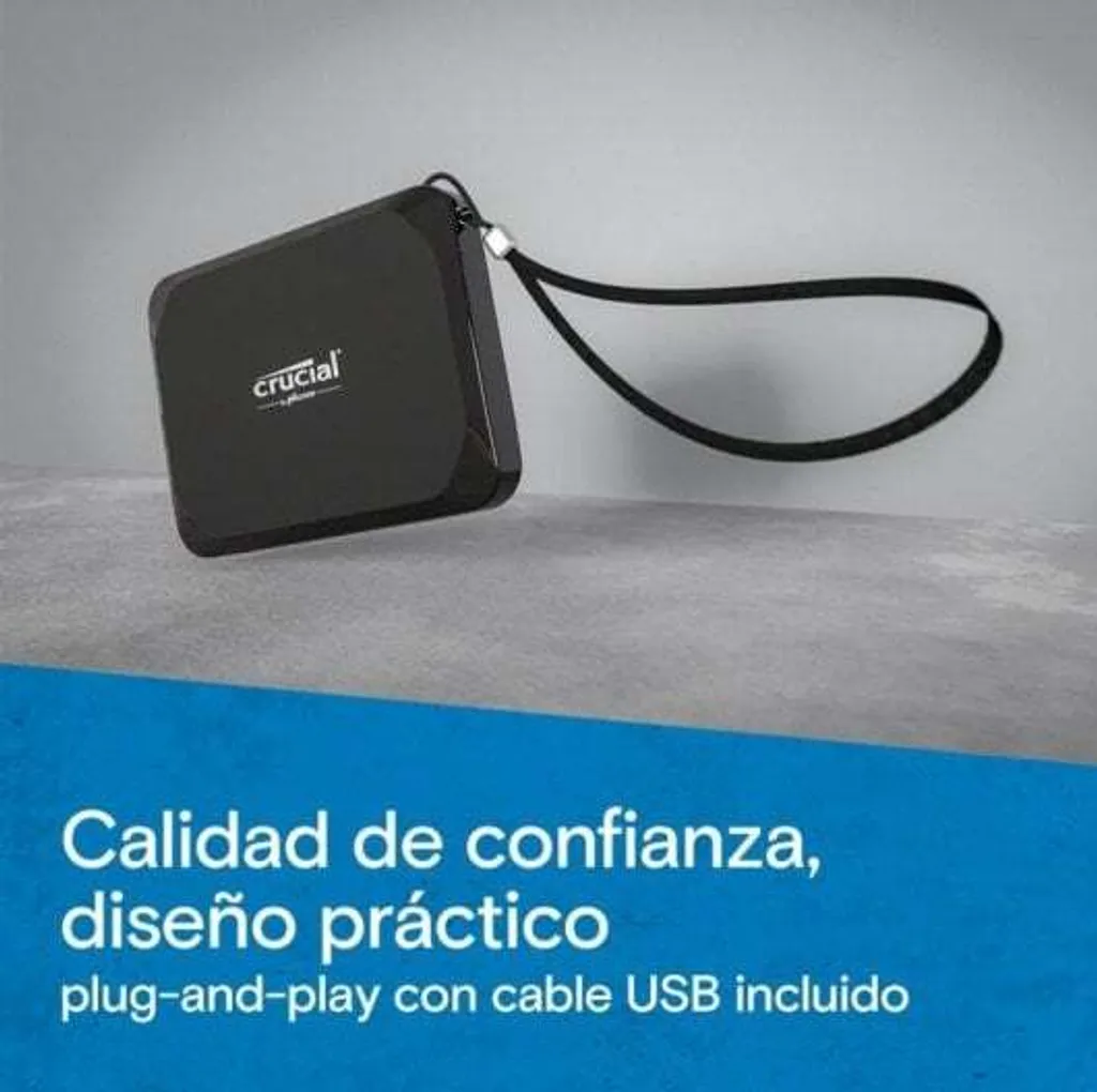 SSD Portable Micron X9 2TB Robuste - Transfert Ultra Rapide 1050 Mo/s - 3