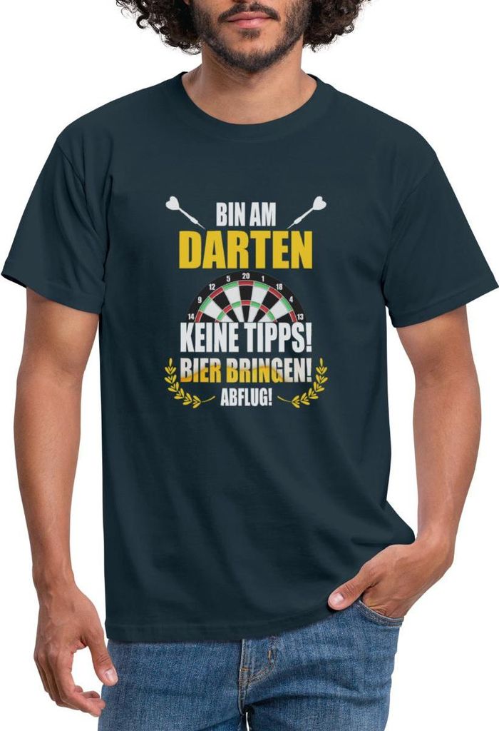 Spreadshirt Bin Am Darten Bier Bringen Humor Style Männer T-Shirt, 4XL, Navy