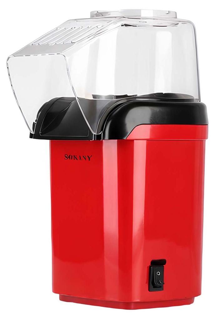 Sokany, Popcornmaschine 1200W mit schneller Zubereitung, Schwarz / Rot