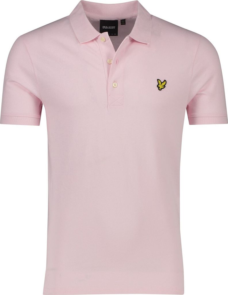 Lyle & Scott Polo Slim Fit hellrosa einfarbig Baumwolle