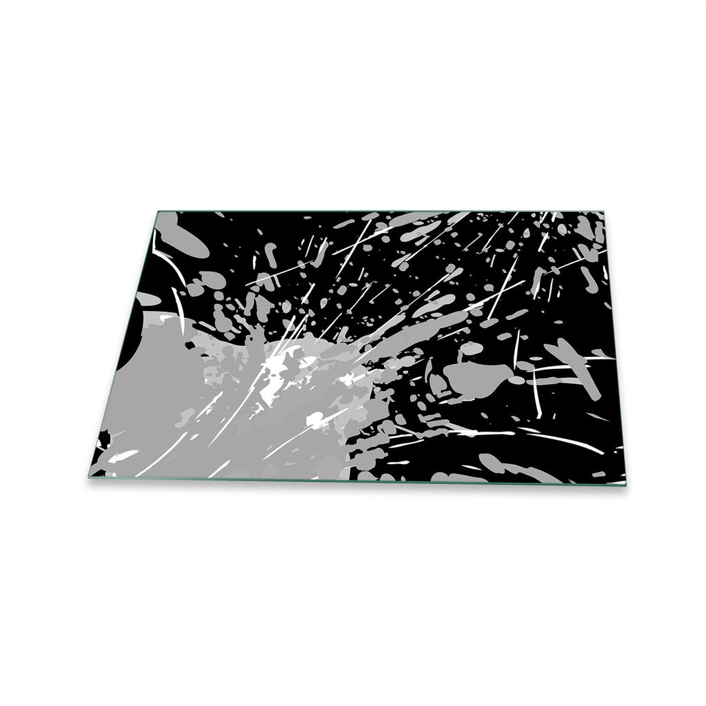Herdabdeckplatte Glaskeramik 80x52 Abstrakt Schwarz Abdeckung Glas Spritzschutz Deko
