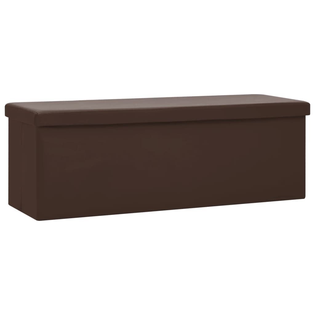 Faltbare Sitzbank mit Stauraum Braun PVC