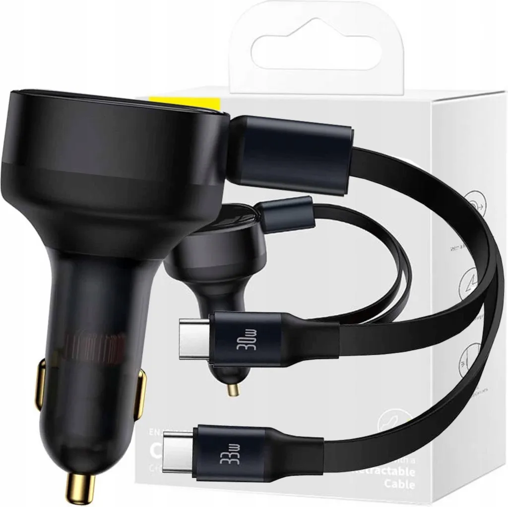 Caricatore Auto Baseus Enjoyment 33W Fast Charge USB-C Nero