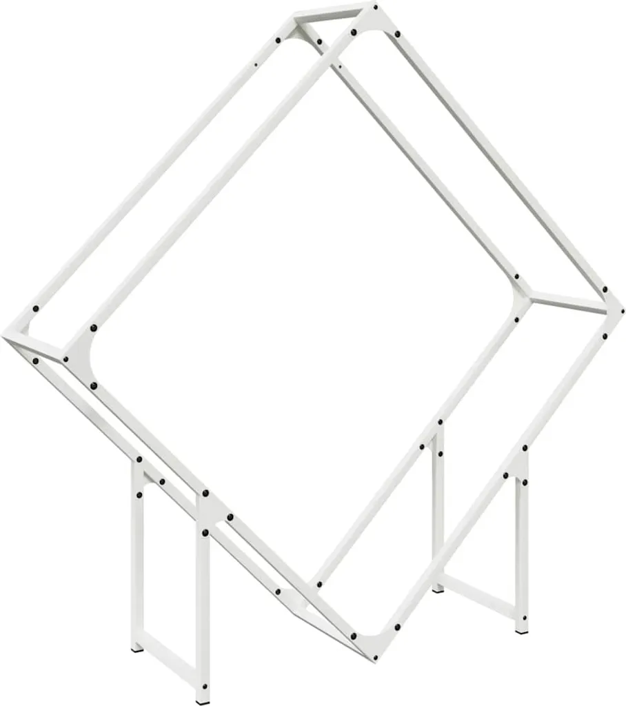 Supporto Legna vidaXL 100x100 cm Acciaio Laminato a Freddo Bianco