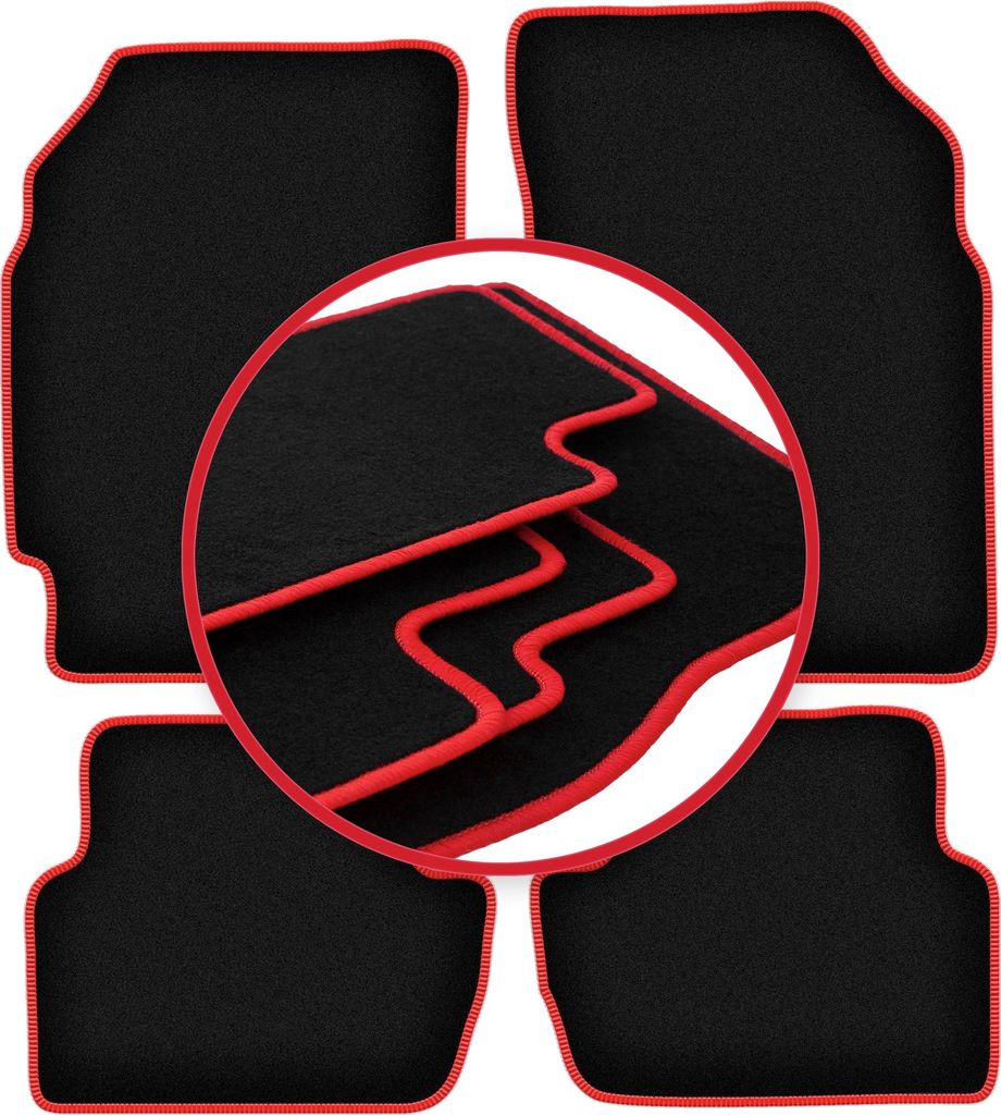 CARLUX-RED Auto-Fußmatten für: Chevrolet Spark III M300 Fließheck (2009-2015)