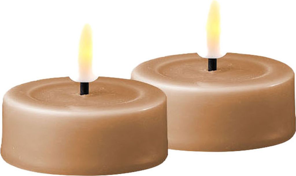 LED Kerze Karamellbraun Großes Teelicht