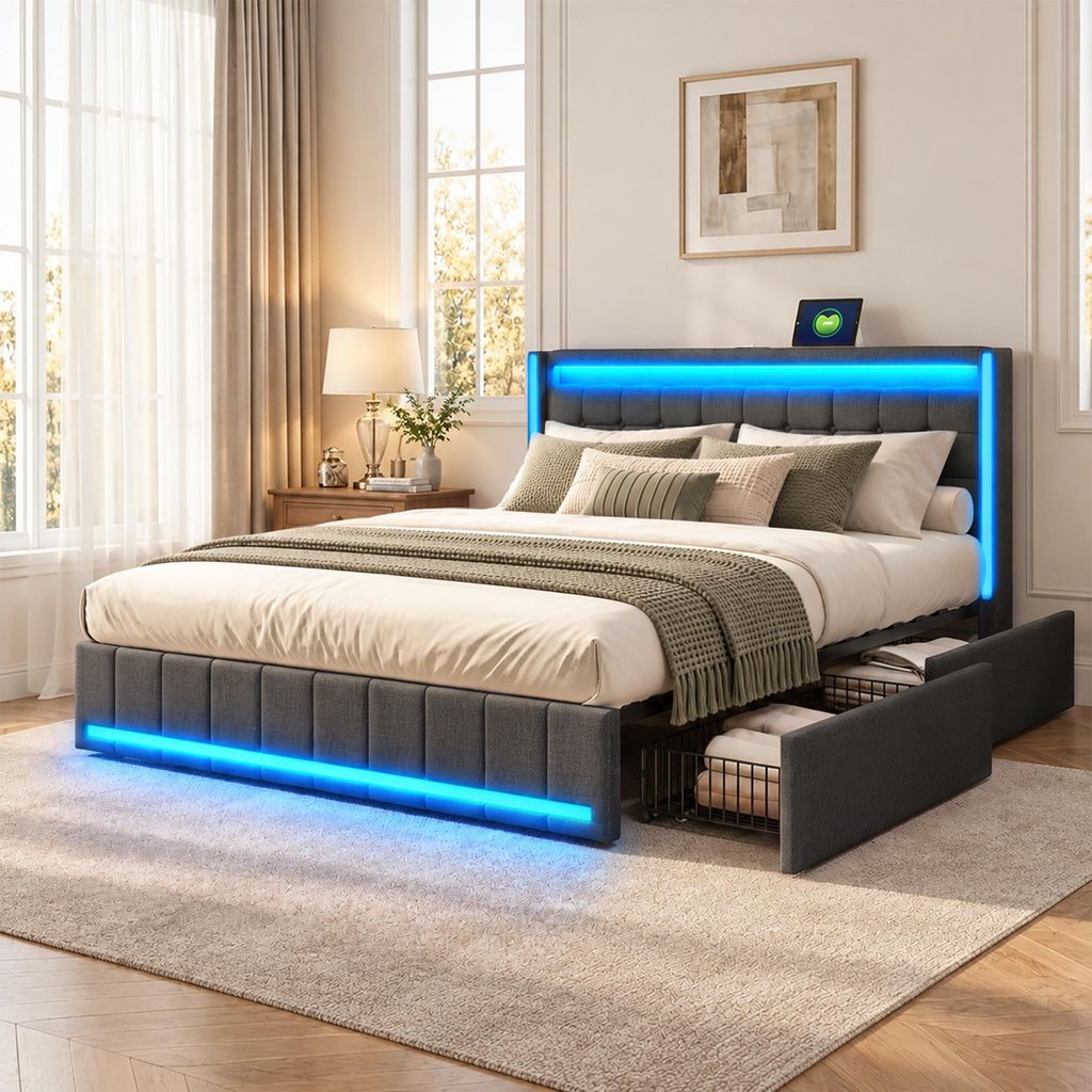 Letto contenitore 140x190 cm, letto con spazio contenitore, Immagine del prodotto 