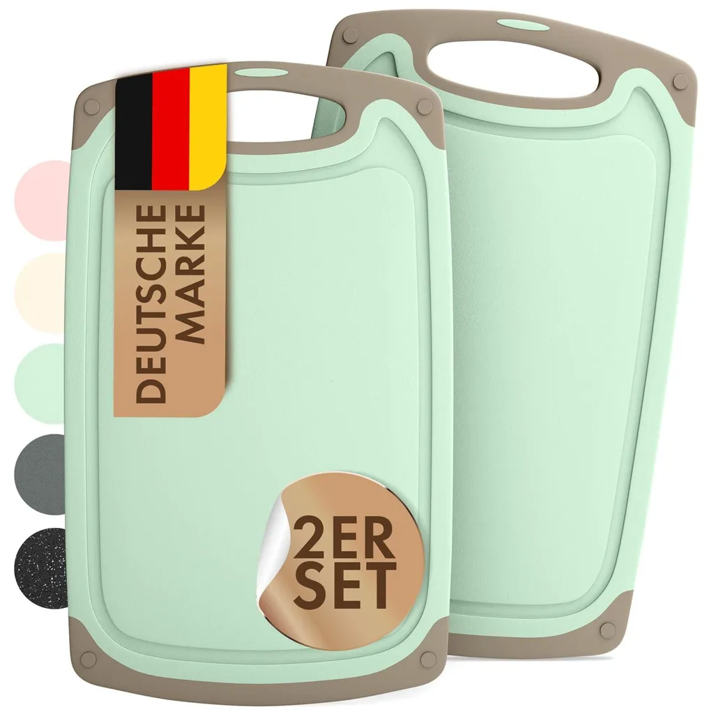 Planches à Découper Lave-Vaisselle Lot de 2 Plastique Vert 25x15cm