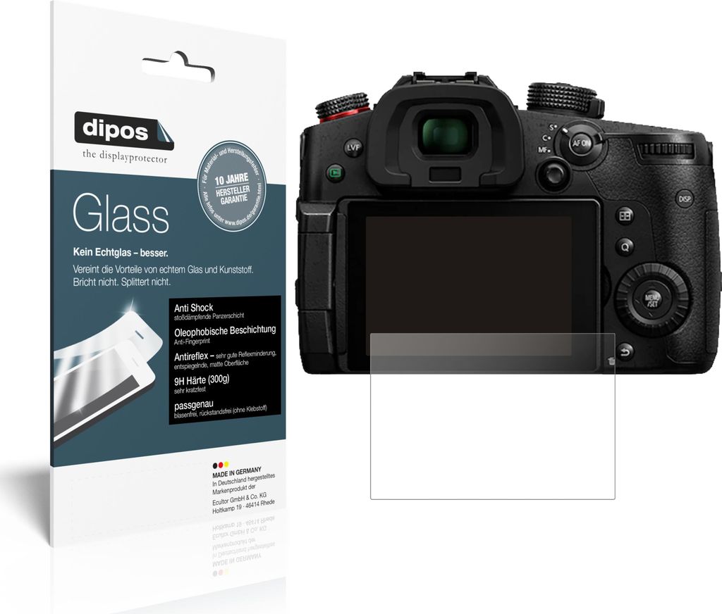 1x Schutzfolie für Panasonic Lumix GH5 II matt - Anti-Shock 9H Folie dipos Glass Kunststoffglas