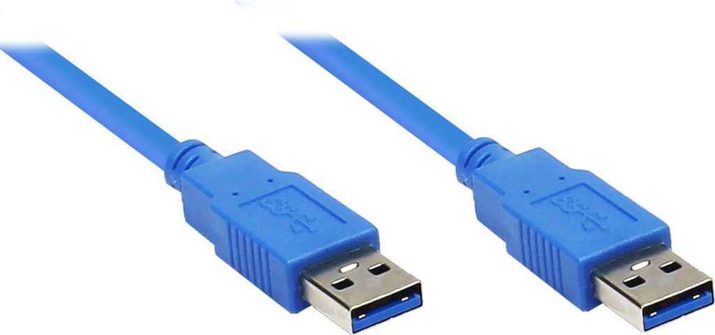 Anschlusskabel USB 3.0 Stecker A an Stecker A, 5m, blau, Good Connections