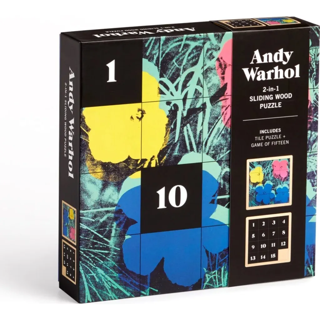 Puzzle en bois Andy Warhol Galison 16 pièces motif Fleurs pop art