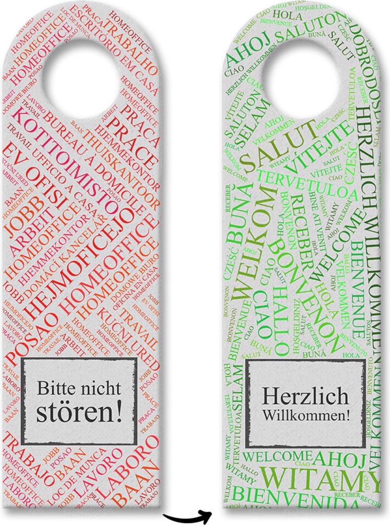Bitte nicht Stören - Homeoffice Türhänger in rot und grün