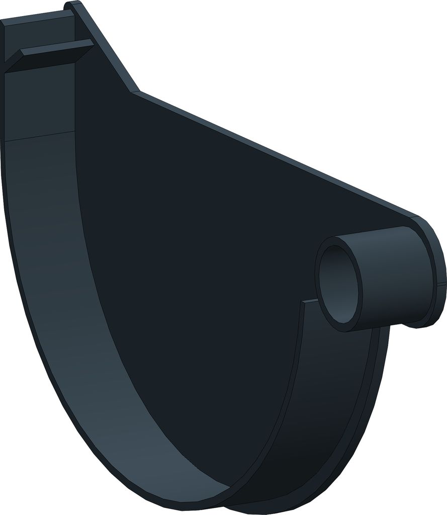 Dachrinne Halbrund 100mm Einzelteile | Endstück Endkappe Produktbild 
