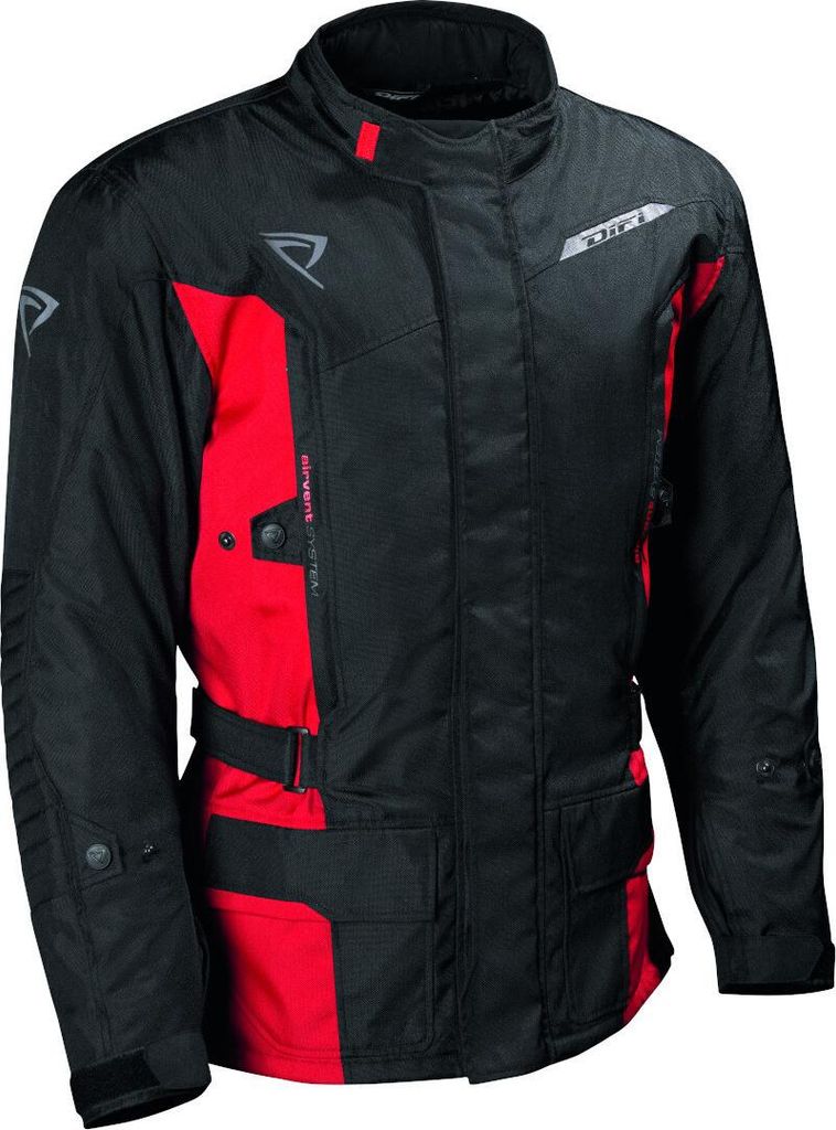 DIFI Shuttle Aerotex wasserdichte Motorrad Textiljacke, schwarz/rot, M