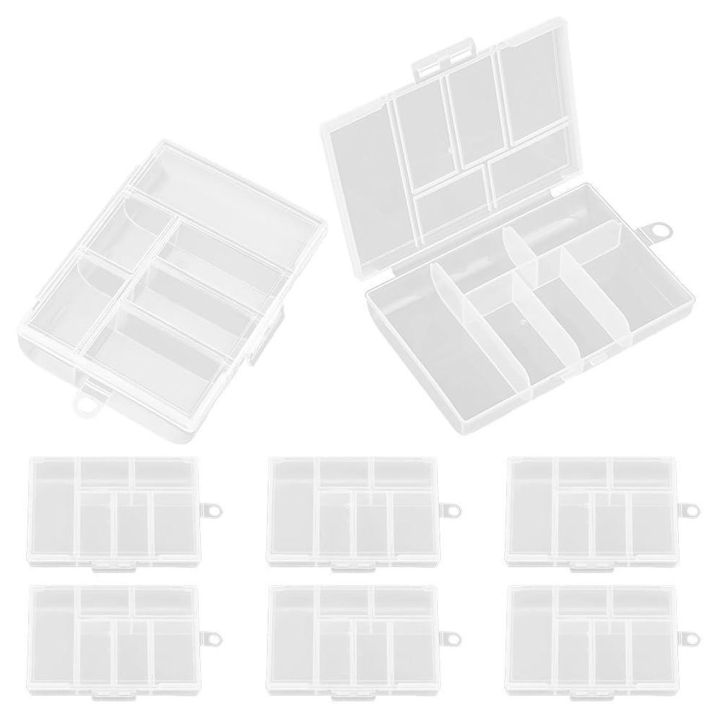 8 Stück transparente kleine Plastikboxen, Aufbewahrungsbehälter aus Kunststoff mit Deckel, rechteckige leere Mini-Aufbewahrungsboxen für Kleinte...