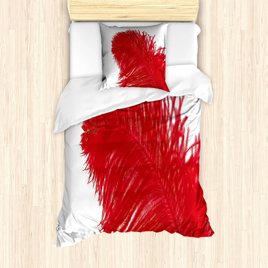 Set Copripiumino ABAKUHAUS 135x200 Antiacaro | Rosso Vermiglio