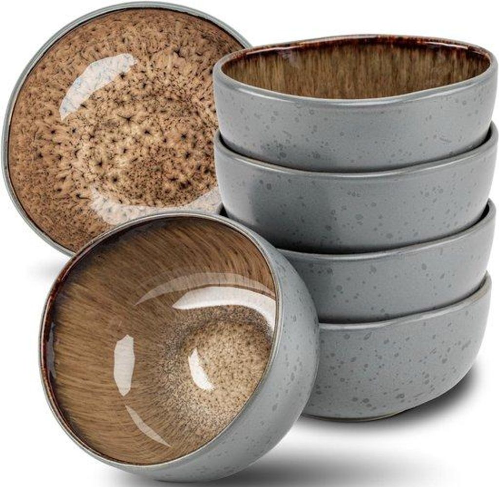Keramische Schalen Set 6 Stück 500 ml Beige Modern Design Muesli Soep Snacks