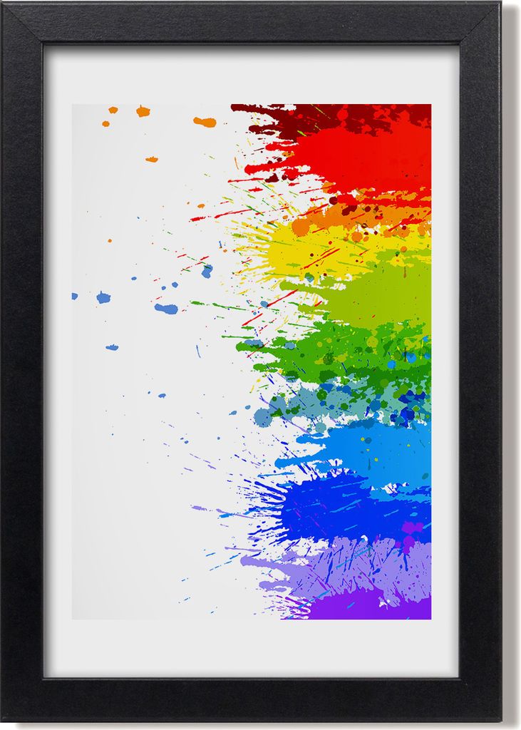Bild 20x30 MDF-Rahmen, Wandkunst Abstrakter Regenbogen