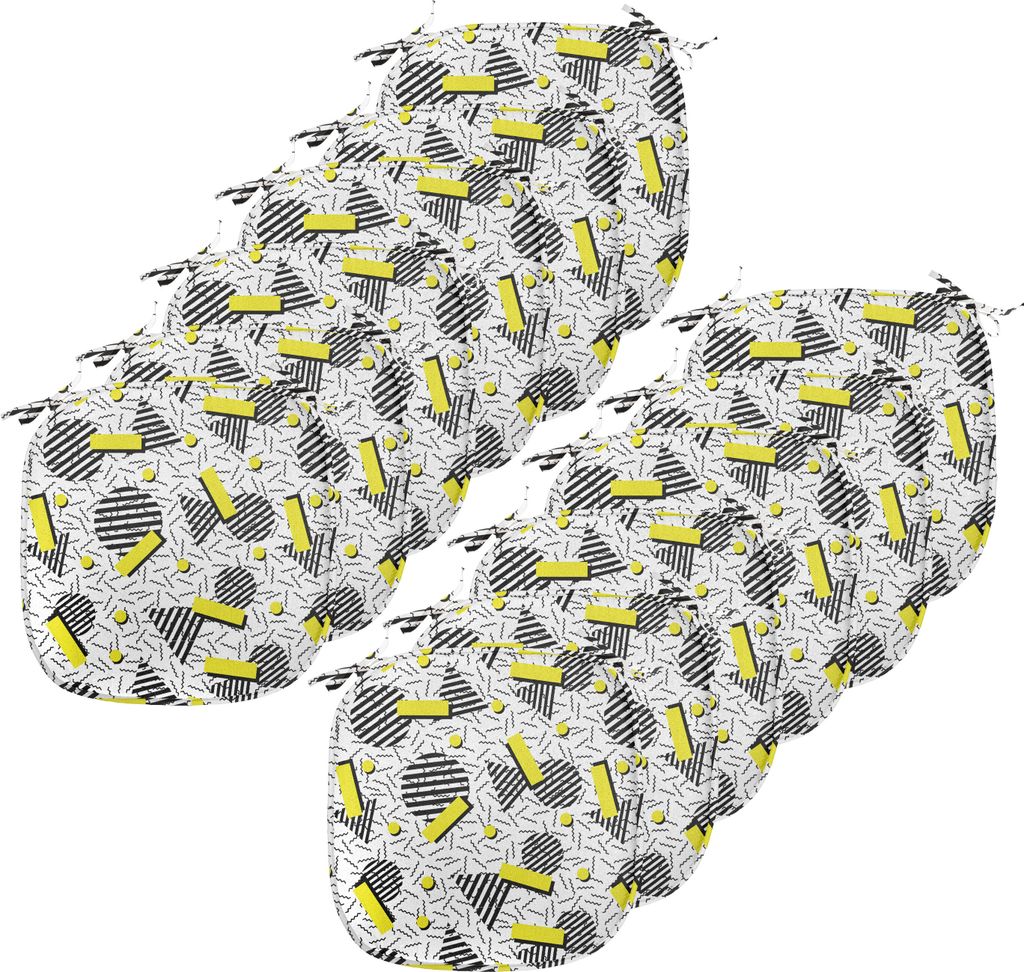ABAKUHAUS Geometrisch Polster für Esszimmerstühle, Zick-Zack-Chevron-Kreis, Dekoratives wasserfestes Kissen mit Riemen für Küchensitze, 40 cm x...