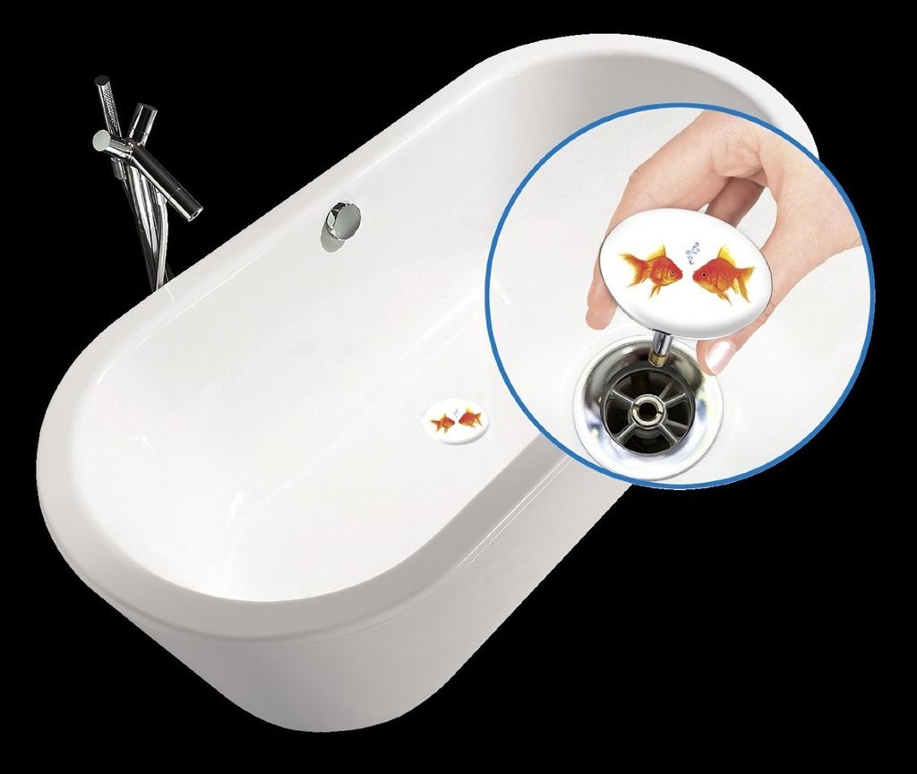 WENKO Badewannen Stöpsel Abfluss Pluggy XXL Fishes Design Produktbild 4