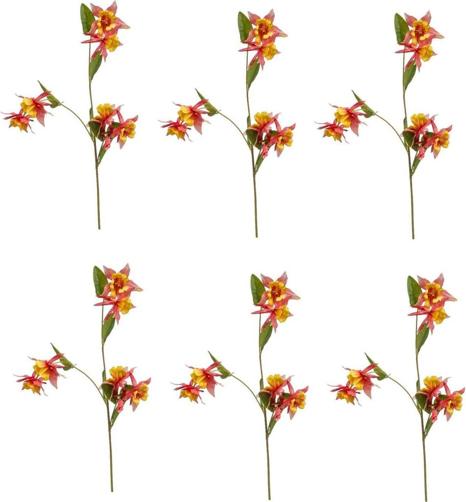 6er Set künstliche Glockenblumen orange gelb H. 85cm mit 3 Blüten Emerald
