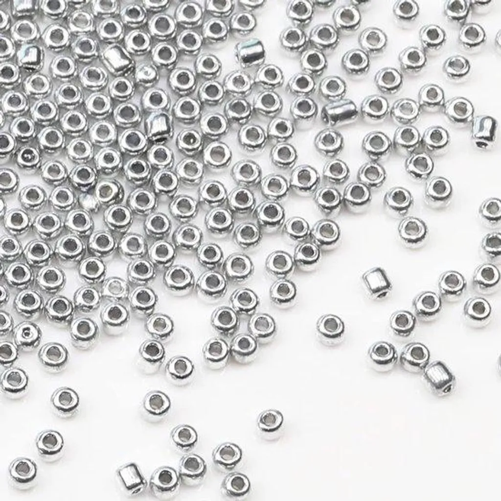 Perles en verre argentées 2 mm pour tissage de bracelets et broderie DIY