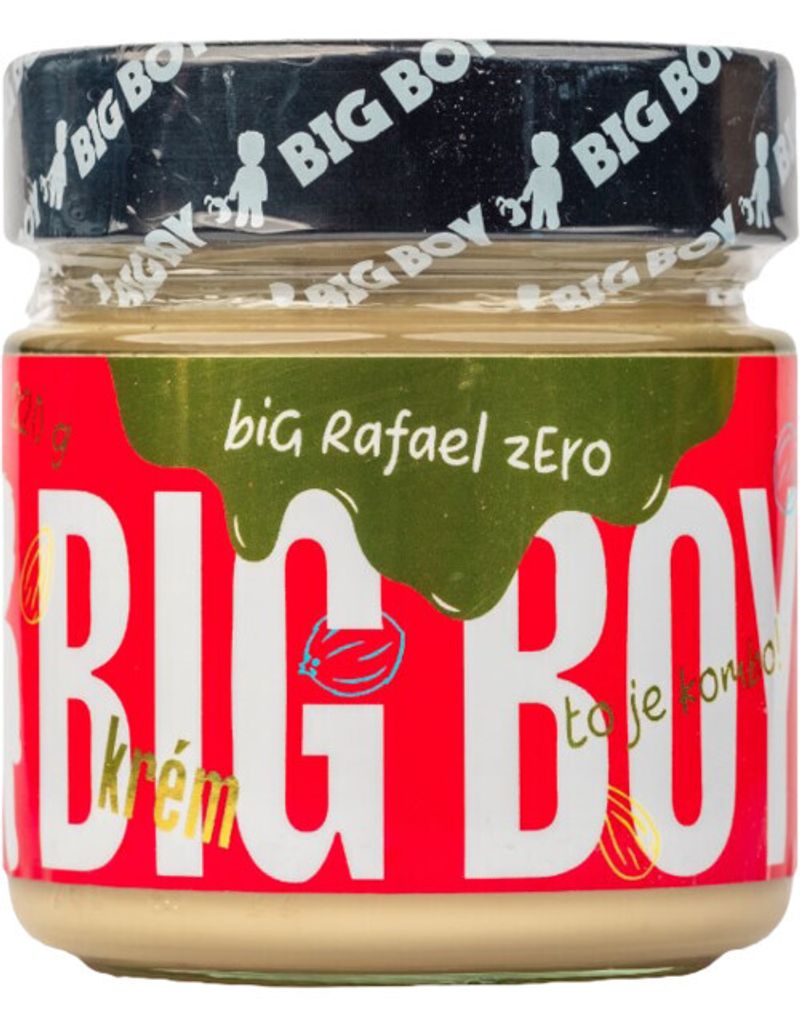 Big Boy Big Rafael Zero 220 g big rafael zero / Aromatisierte Nussbutter / Unwiderstehlich leckere Mandelcreme mit Kokosnuss und Milch