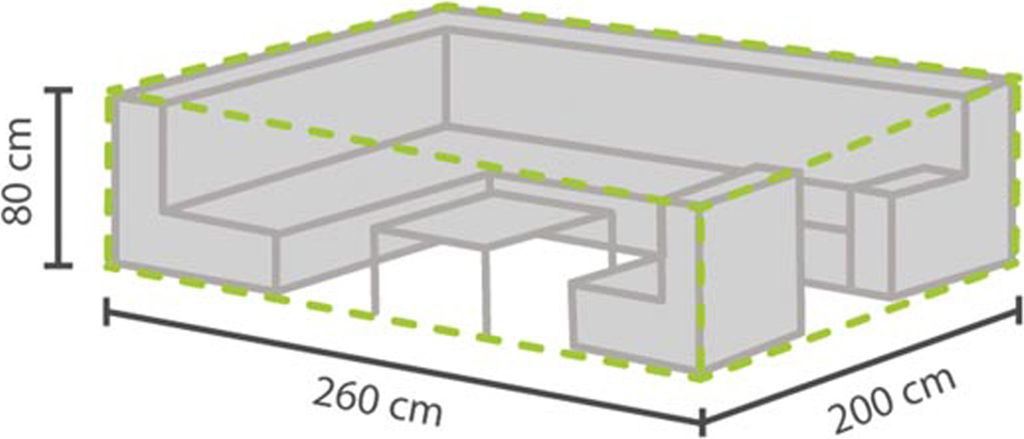 Perel Rechteckige Schutzhülle für Gartenset 260 x 200 x 80 Produktbild 
