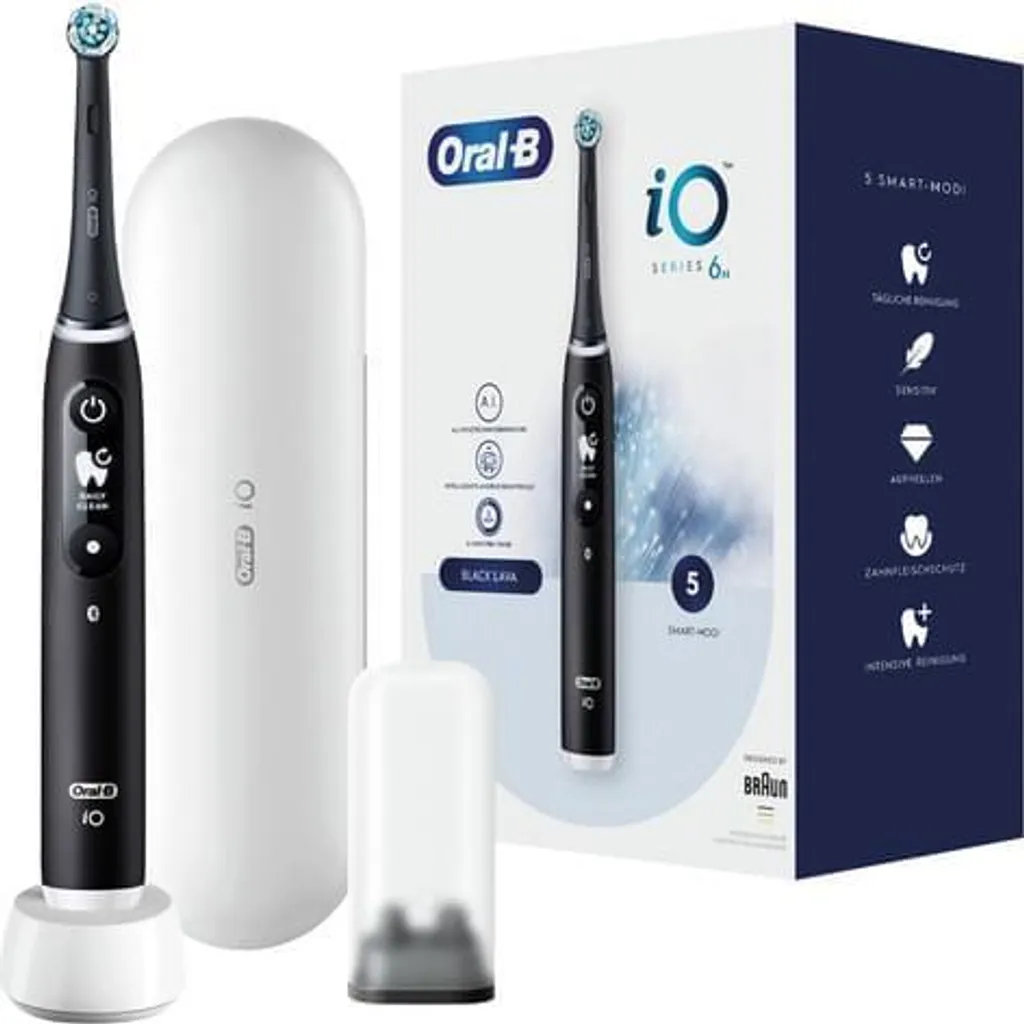 Oral-B iO 6 Brosse à Dents Électrique - Fini les Gencives Sensibles en Noir