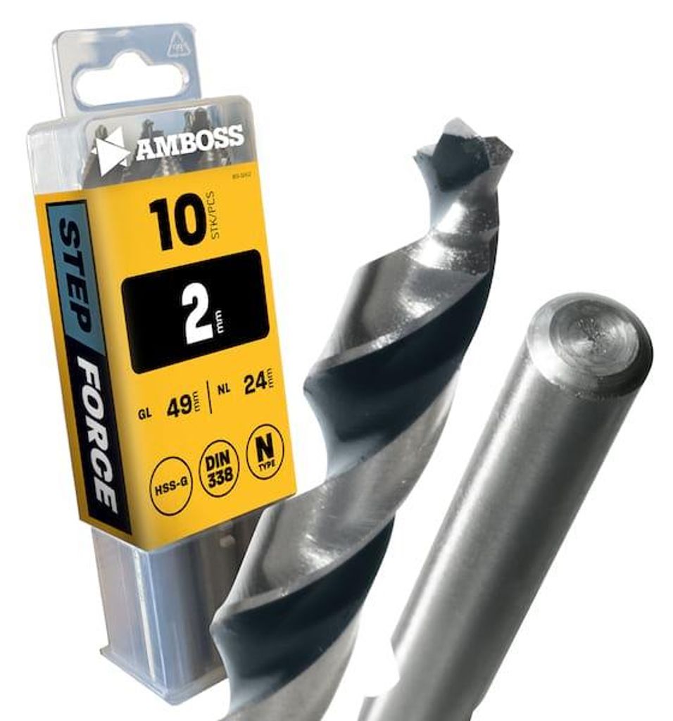 10 x HSS-G STEP Force Metallbohrer DIN 338 - Ø:2 mm