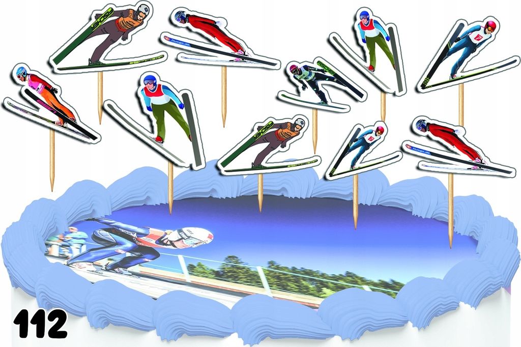 CAKE TOPPERS DECORATION SET - Skisprungschanzen 10tlg.