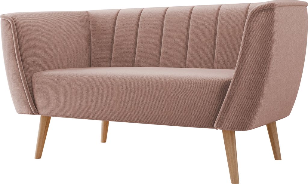MIRJAN24 Sofa Pas 2, Polstersofa mit Wellenfeder, Holzfüße, Wohnzimmer Kollektion (Farbe: Kronos 27)
