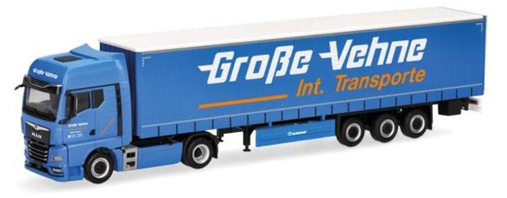 Herpa 319287 - 1:87 MAN TGX GX Gardinenplanen-Sattelzug "Große-Vehne" - Neu