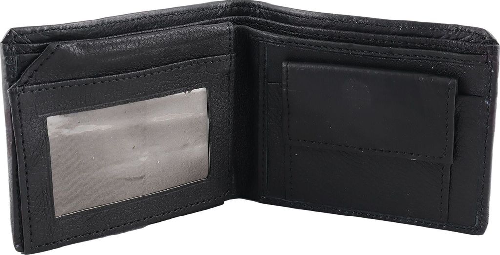 Geldbörse aus Glattleder - medium - schwarz - Portemonnaie - Geldbeutel