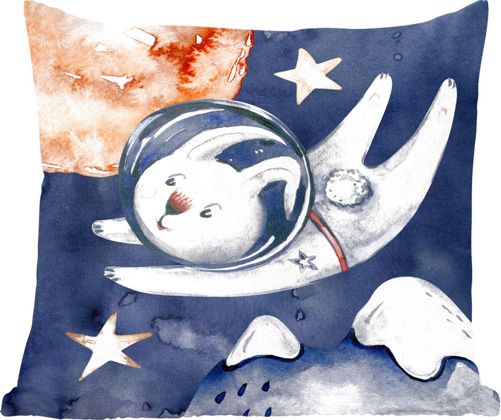 MuchoWow Zierkissen Sofakissen Wohnzimmer Dekokissen 45x45 cm Raum - Kaninchen - Sonne - Kind - Jungen - Mädchen - Kinder - Schlafpolster - Pols...