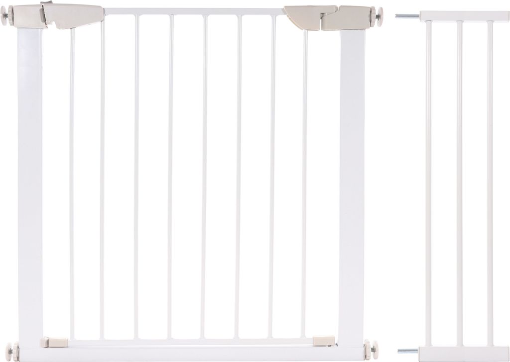 KIDIMAX® Treppenschutzgitter SET weiß, 75-84cm mit 20cm Produktbild 